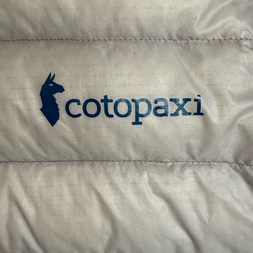 cotopaxi Sage Green and Tan Quilted Puffer Jacket with Hood - Picture 4 of 7